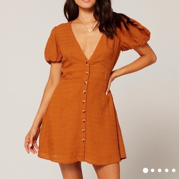 NWT L*SPACE Sabrina Dress Hazelnut - Picture 3 of 8